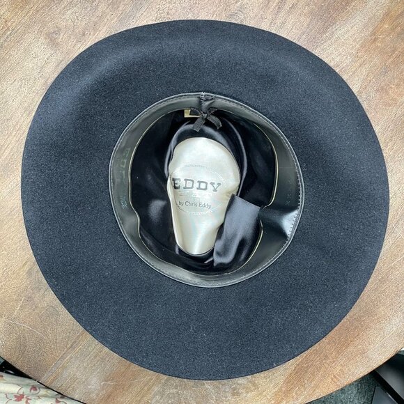 Vintage Eddy Bros Black Western Cowboy Hat Mens Size 7 - Picture 5 of 8